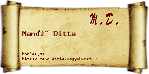 Manó Ditta névjegykártya